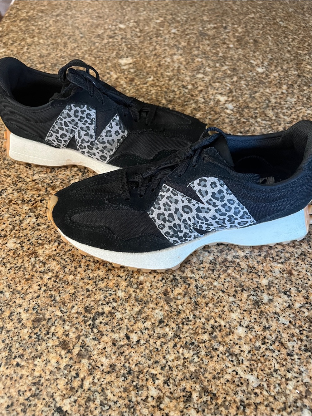 New Balance 7.5 Women's Sneaker with Leopard Accent